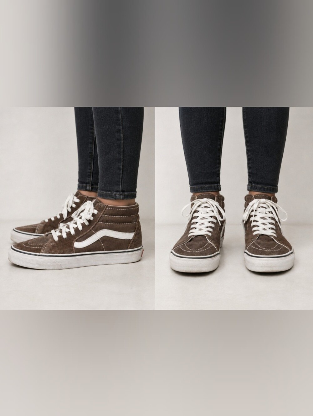 Vans Sk8-Hi Brown Suede Canvas High-Top Sneakers Women 9 Men 7.5 Unisex